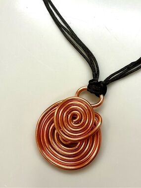 Handcrafted Copper Aluminum Spiral Pendant Necklace - Women's Jewelry NEW